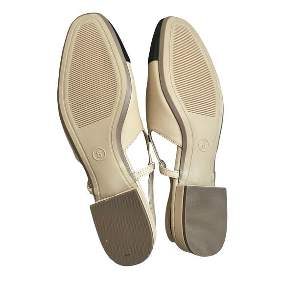 A NEW DAY Maxine Cap-toe Slingback Flats Tan 8.5 Wide - Picture 4 of 5